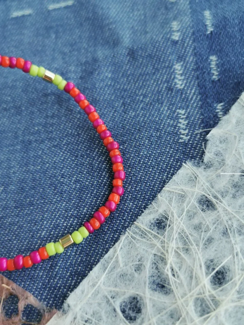 Roxanne Assoulin Color Therapy Pink Green Beaded Bracelet NEW